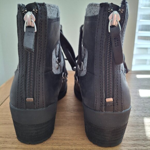 Merrell | Shiloh II Warm Leather Boots (Black/Gray) | Women's US 7 - Picture 6 of 11